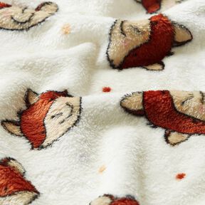 Kuschelfleece Doubleface freundliche Füchse – wollweiss/braun, 