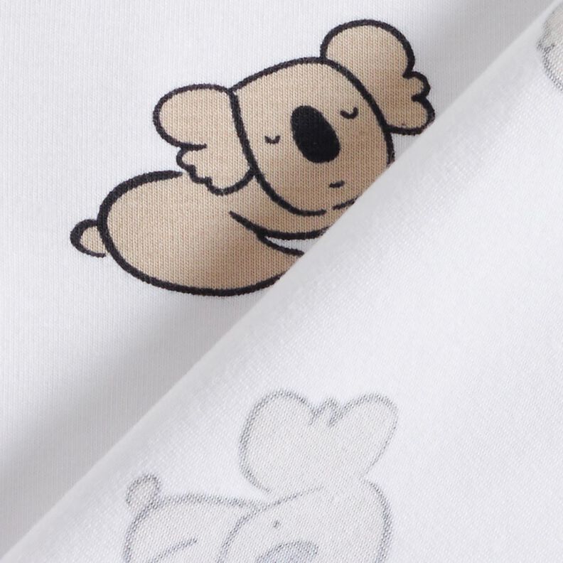 GOTS Baumwolljersey Koala | Poppy Fabrics – weiss/mandel,  image number 4