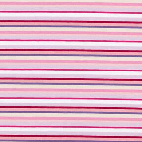 Baumwolljersey Ringelstreifen – flieder/pink, 