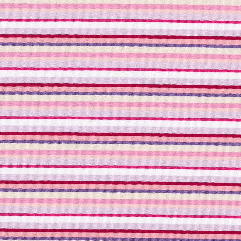 Baumwolljersey Ringelstreifen – flieder/pink,  image number 1