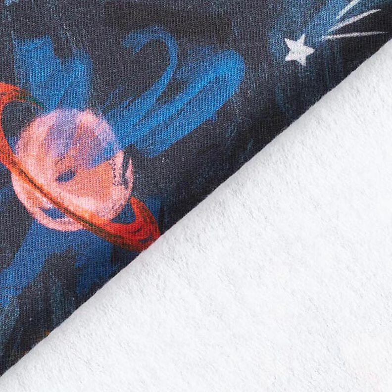 Sweatshirt angeraut Weltall Digitaldruck – marineblau,  image number 4