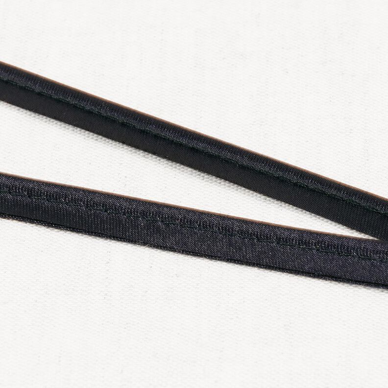 Satin Paspelband [10 mm] – schwarz,  image number 1