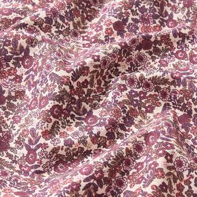 Baumwollstoff Cretonne Streublumen – creme/traube, 