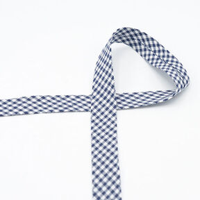 Schrägband Vichykaro [20 mm] – marineblau, 