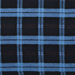 Mantelstoff Karo Loops – schwarz/blau, 