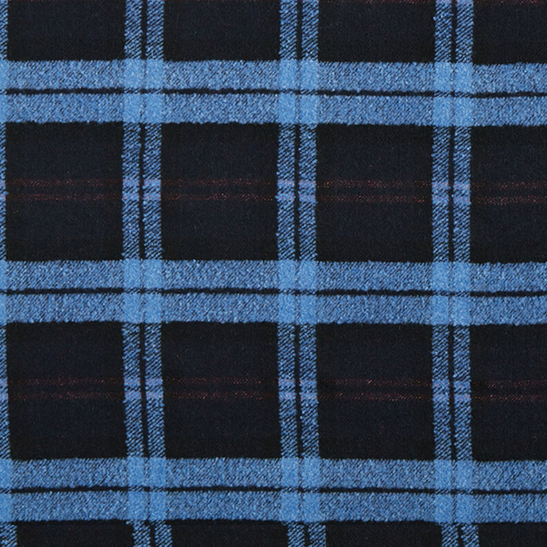 Mantelstoff Karo Loops – schwarz/blau,  image number 1
