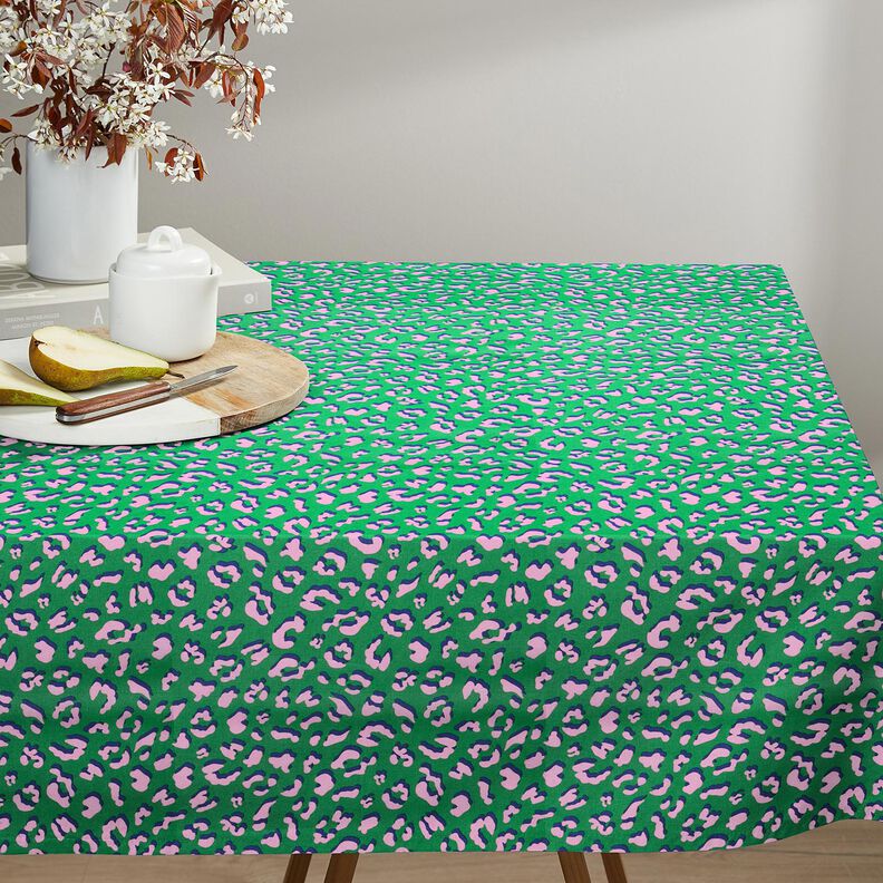 Beschichtete Baumwolle abstraktes Leo | Poppy Fabrics – grün/rosa, image number 6