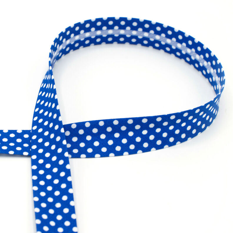 Schrägband Punkte [18 mm] – königsblau,  image number 1