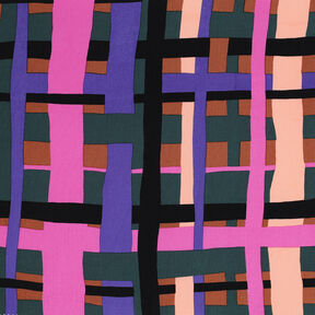Viskosestoff Stretch Line Layers | Nerida Hansen – dunkelgrün/lila, 