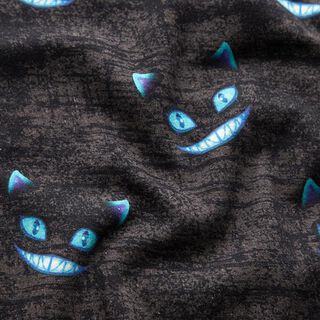 Alpenfleece Grinsekatze Melange – schwarz/blau, 