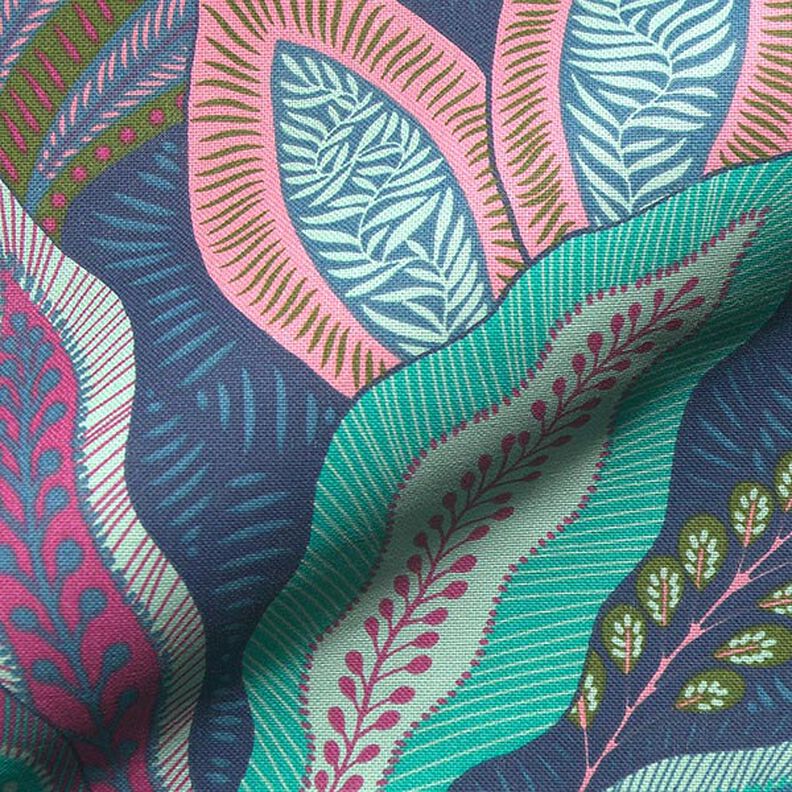 Dekostoff Halbpanama Botanic – marineblau,  image number 2