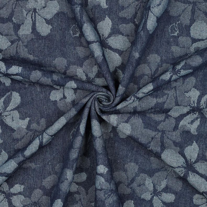 Denim Baumwoll-Mix Blumen – jeansblau,  image number 3