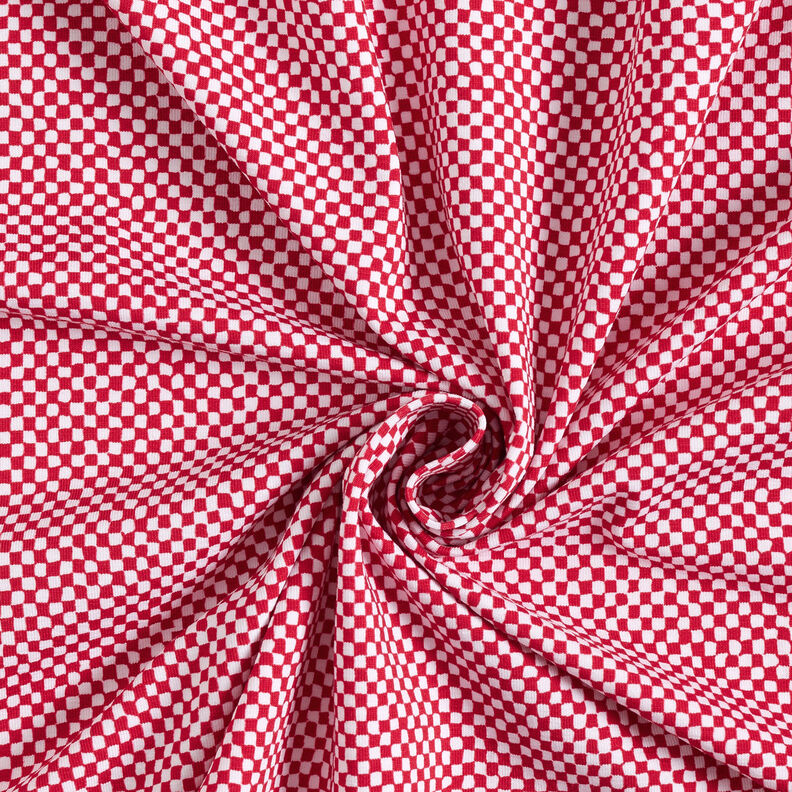 GOTS Baumwolljersey Mini-Karo | TCC x LOOKS by Wolfgang Joop – rot/weiss,  image number 5