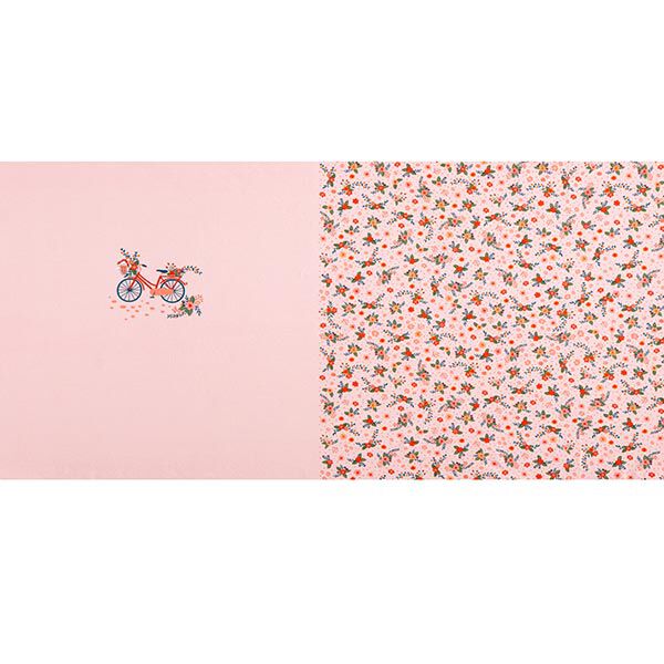 Baumwolljersey Panel Fahrrad-Ausflug | PETIT CITRON – rosé/petrol