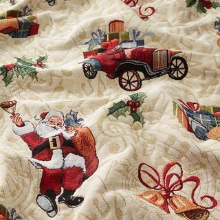 Dekostoff Gobelin Weihnachtsmann – beige, 