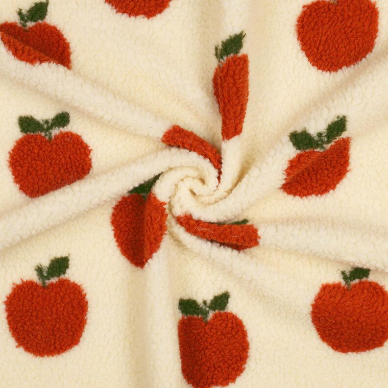 Teddyplüsch Äpfel | Poppy Fabrics – wollweiss/terracotta, image number 3