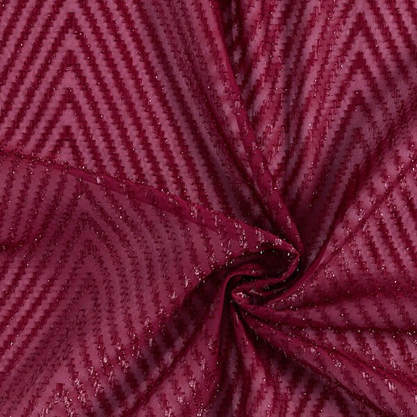 Chiffon ZickZack Glitzer – bordeauxrot, image number 3