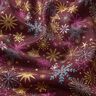 Baumwollstoff Popeline Sternen-Mix – bordeauxrot/gold,  thumbnail number 2