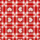 Baumwollstoff Cretonne Vichykaro und Herzen – rot – Muster,  thumbnail number 1