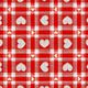 Baumwollstoff Cretonne Vichykaro und Herzen – rot,  thumbnail number 1