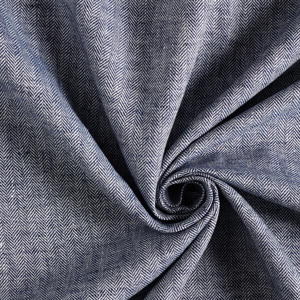 Leinen-Baumwoll-Mix Fischgrat – marineblau, image number 2