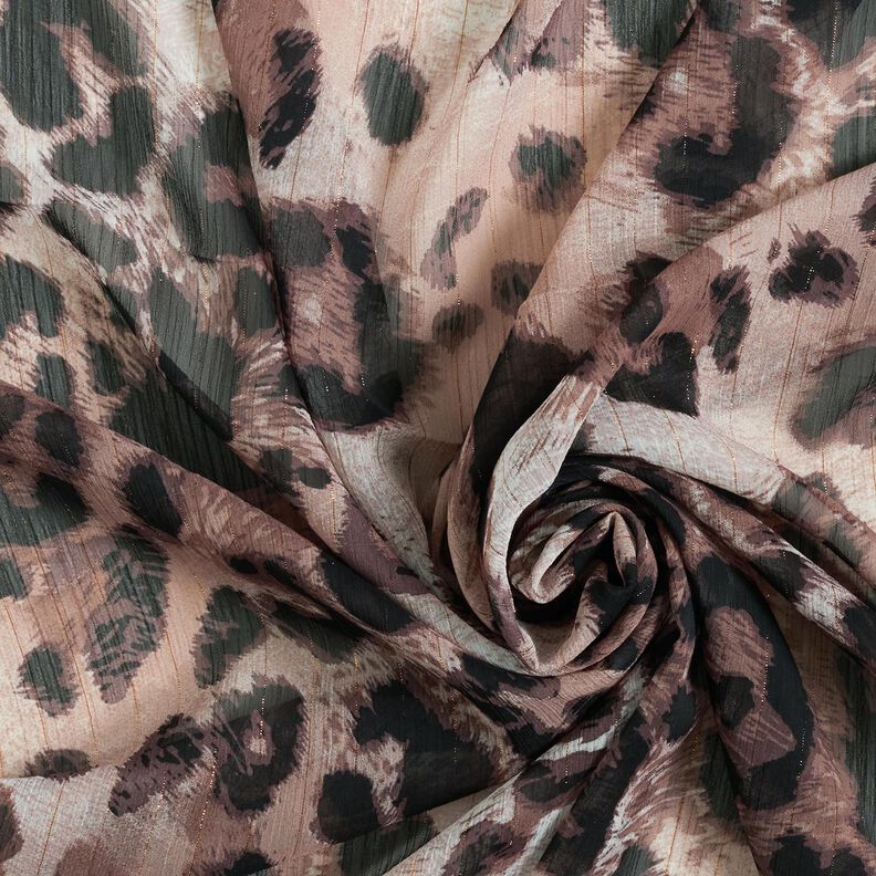 Chiffon Leo & Lurexstreifen – beige/schwarz,  image number 3
