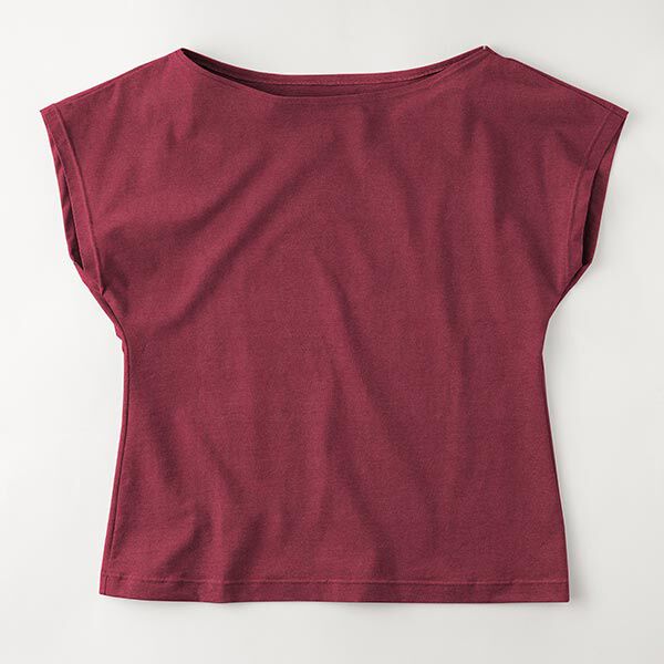 Bambus Viskosejersey Uni – bordeauxrot,  image number 8