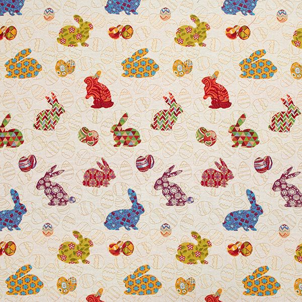 Jacquard Gobelin Bunte Osterhasen | Reststück 50cm