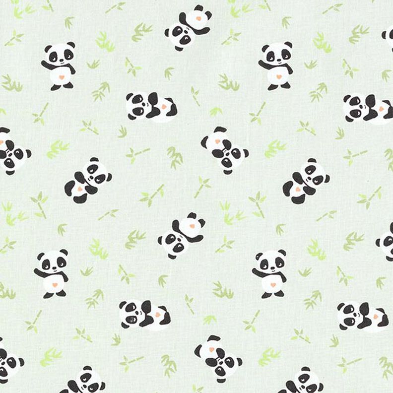 Baumwollstoff Cretonne Knuddel Panda – grün,  image number 1