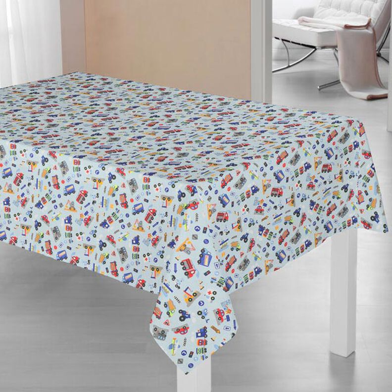 Baumwollstoff Cretonne Fahrzeuge – hellblau,  image number 4