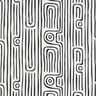 Dekostoff Halbpanama abstraktes Streifenmuster – schwarz/elfenbein,  thumbnail number 1