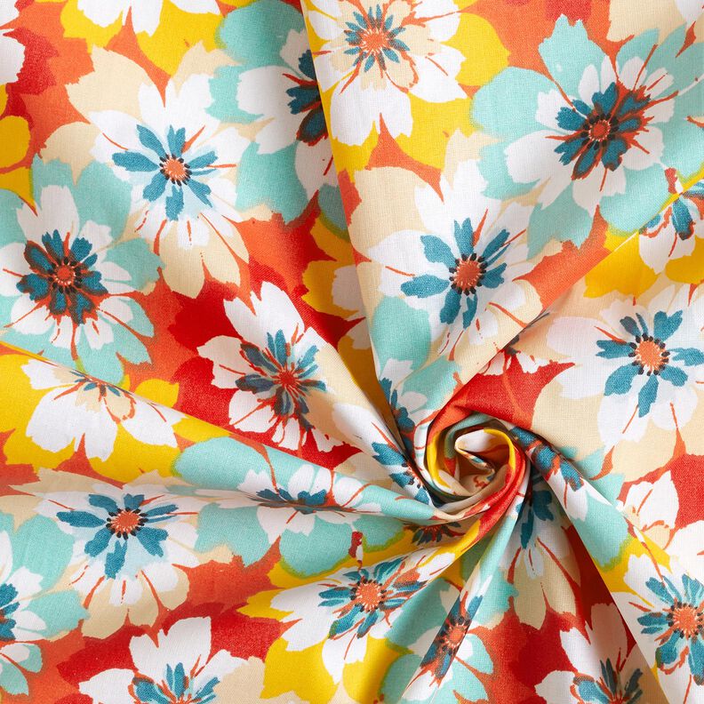 Beschichtete Baumwolle Frühlingsblumen – mint/terracotta,  image number 4