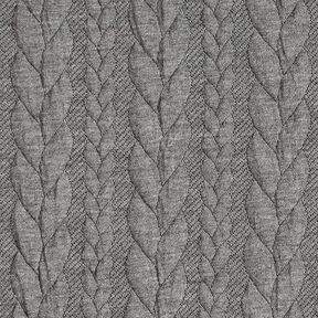 Jerseyjacquard Cloqué Zopfmuster – hellgrau, 