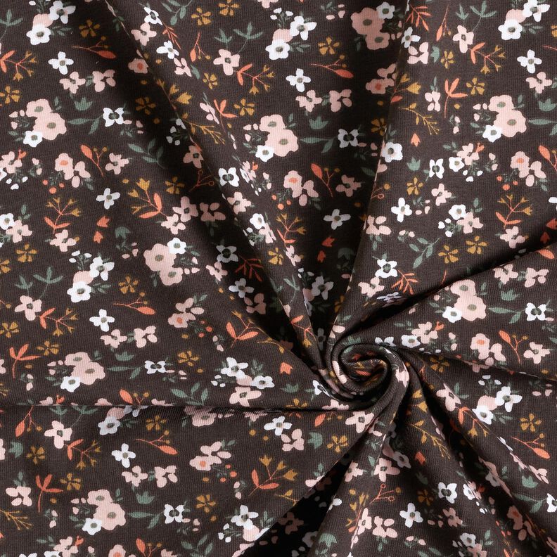 Baumwolljersey Millefleurs – schwarzbraun,  image number 3