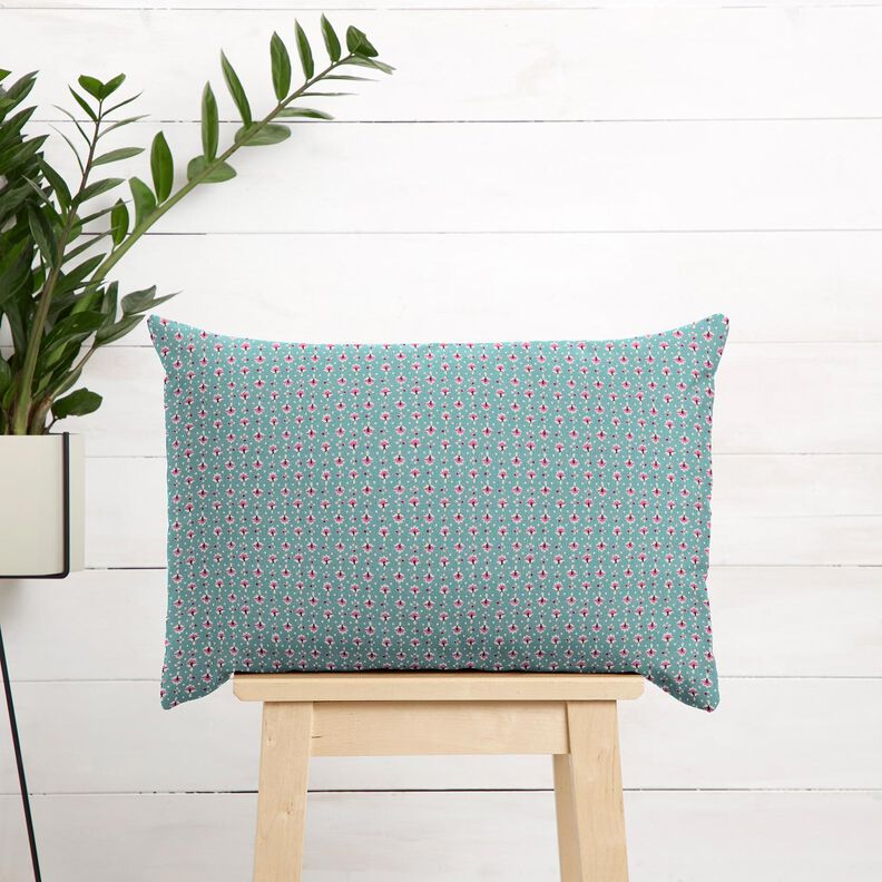 Baumwollstoff Popeline kleine Ornamente– mint/pastellviolett – mint/pastellviolett,  image number 6
