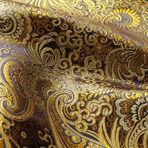 Bekleidungsjacquard Metallic Paisley – gold/schwarz, 