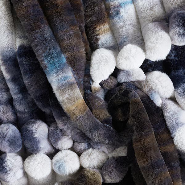 Kunstfell Rippenstruktur Batik – hellgrau/blau, image number 3