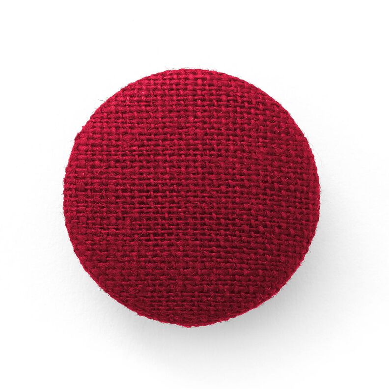 Bezogener Knopf, Leinen Medium – dunkelrot, image number 1