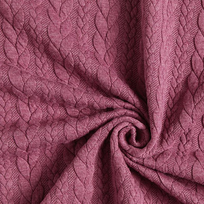 Jerseyjacquard Cloqué Zopfmuster – himbeerrot,  image number 3