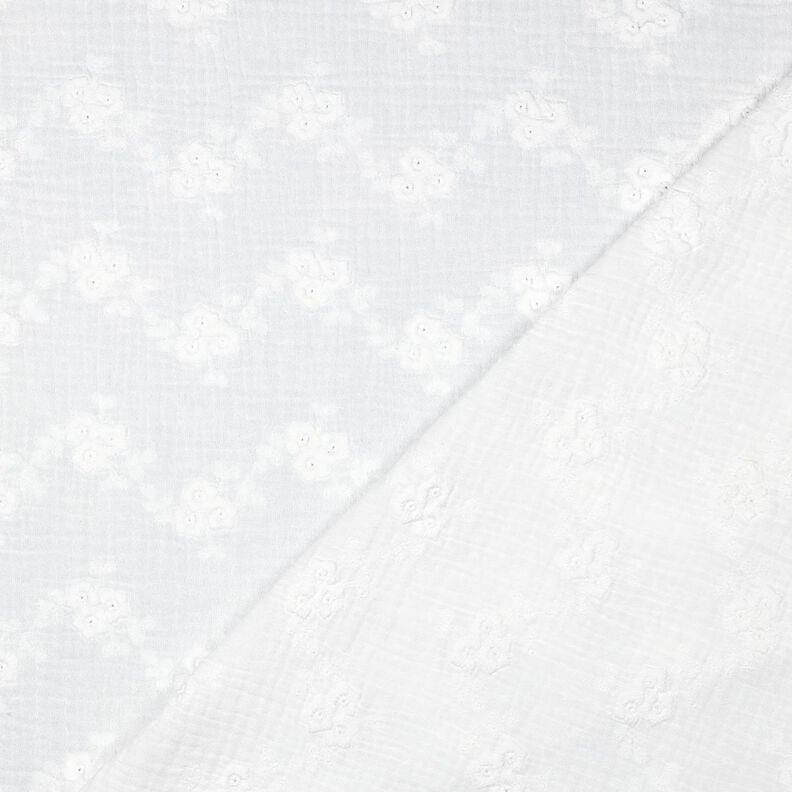 Musselin Blumenstickerei &ndash; weiss,  image number 4