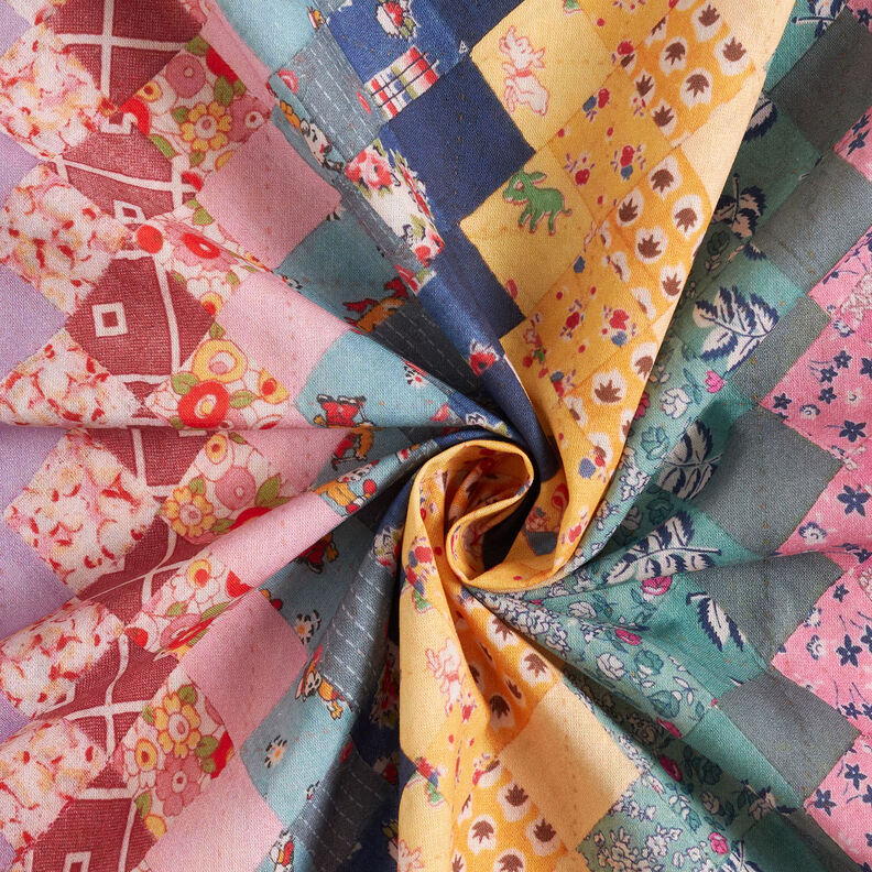 GOTS Baumwollbatist Mustermix Farbverlauf | TCC x LOOKS by Wolfgang Joop – rosa/gelb,  image number 4