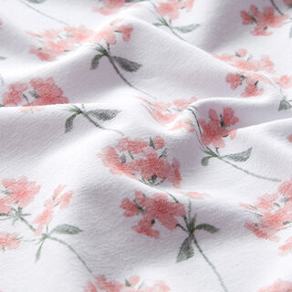 Baumwolljersey Blumenzweige – weiss/rosa, 