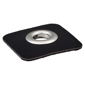 Lederimitat Ösenpatch [ 8 mm ] – schwarz/silber, 