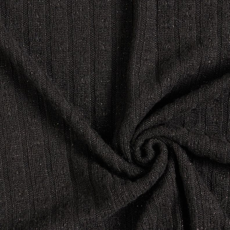 Strickstoff Ajour edle Glitzerstreifen – schwarz,  image number 3