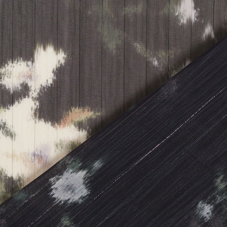 Chiffon glitzernde Nadelstreifen Batikoptik – schwarz/weiss,  image number 5