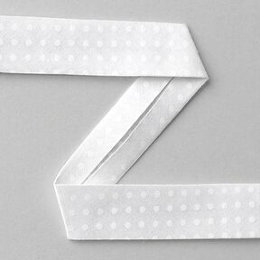 Schrägband Tupfen [20 mm] - weiss, 