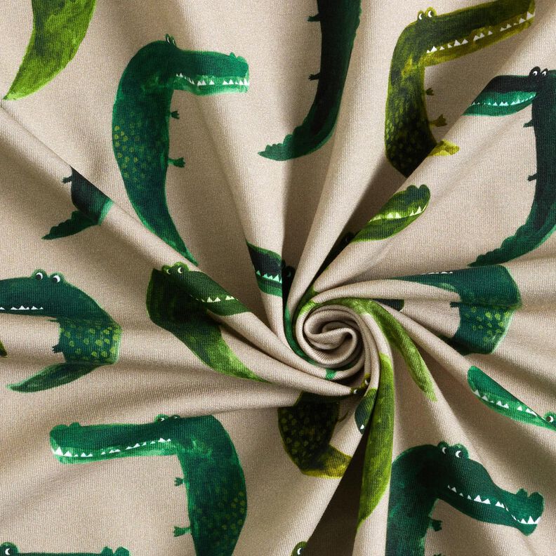 French Terry Sommersweat freches Krokodil Digitaldruck – anemone,  image number 3