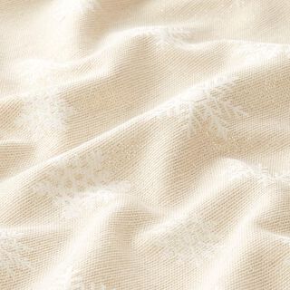 Dekostoff Jacquard glitzernde Schneeflocken – natur/gold, 
