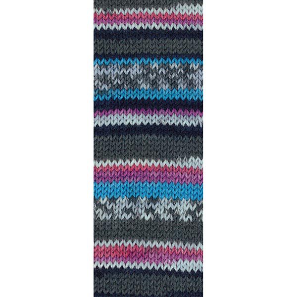 LANDLUST Sockenwolle „Bunte Bänder“, 100g | Lana Grossa – anthrazit/aquablau, image number 2