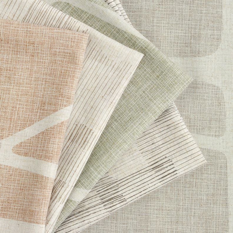 Gardinenstoff Leinen-Mix Formen – helltaupe/natur, image number 5